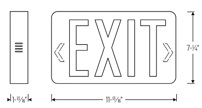 Nora NX-603 LED Dual Color Exit Sign with Battery Backup, Switchable Red and Green Letters