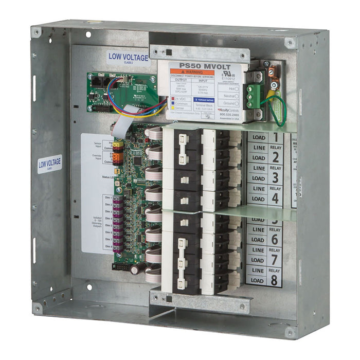 nLight ARP INTENC08 NLT 8FCR MVOLT 1VB SC SM Acuity Relay Panel, Include INT and ENC, 8-Relay Enclosure, 8-Field Configurable Relays, 120-277V, 1 Voltage Barrier, Screw Cover, Surface Mount