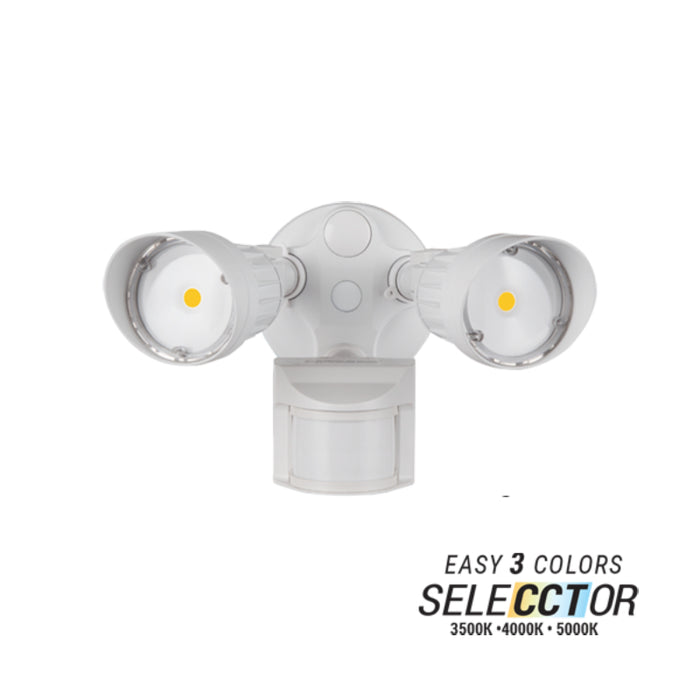 Elite OMSSL-LED-101-CCT 25W 2-Head Motion Activated LED Security Light, CCT Selectable