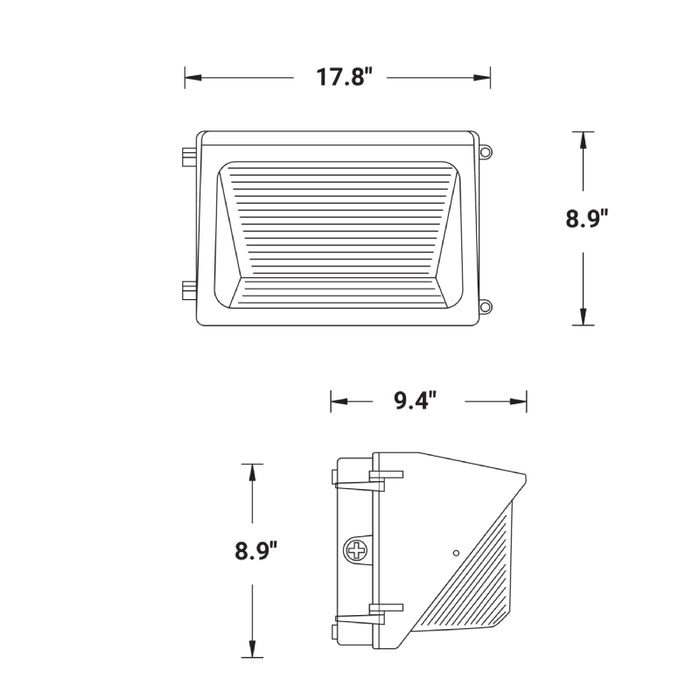 Elite OWP-NC-301 71W/83W/91W/150W/158W LED Medium No Cut-Off Wall Pack, Selectable CCT & Lumen