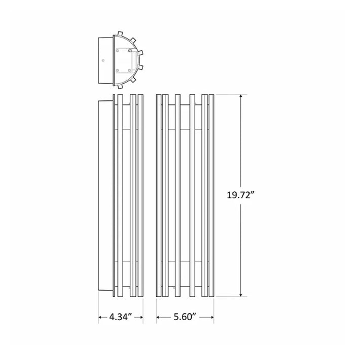 Westgate CRE-MP-05 Crest 5W/10W/15W/20W 20" Tall, LED Wall Sconce, Watt/CCT,  Selectable 120-277V