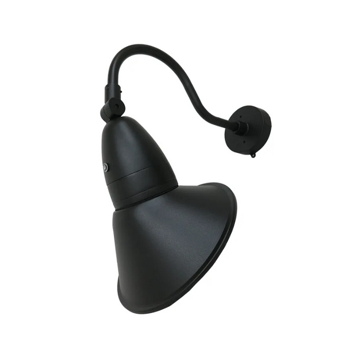 Westgate GNBA 18W/26W/35W LED Angled Gooseneck Barn Light with Photocell, 3CCT Selectable, 120-277V - Black