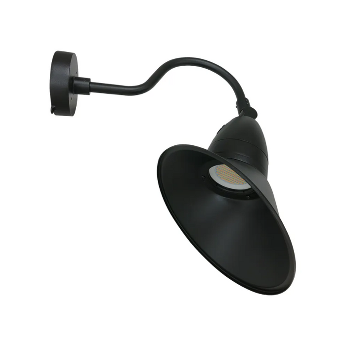 Westgate GNBA 18W/26W/35W LED Angled Gooseneck Barn Light with Photocell, 3CCT Selectable, 120-277V - Black
