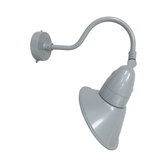 Westgate GNBA 18W/26W/35W LED Angled Gooseneck Barn Light with Photocell, 3CCT Selectable, 120-277V - Silver