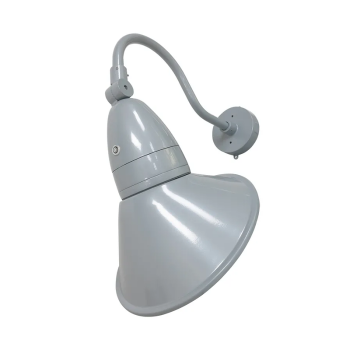 Westgate GNBA 18W/26W/35W LED Angled Gooseneck Barn Light with Photocell, 3CCT Selectable, 120-277V - Silver