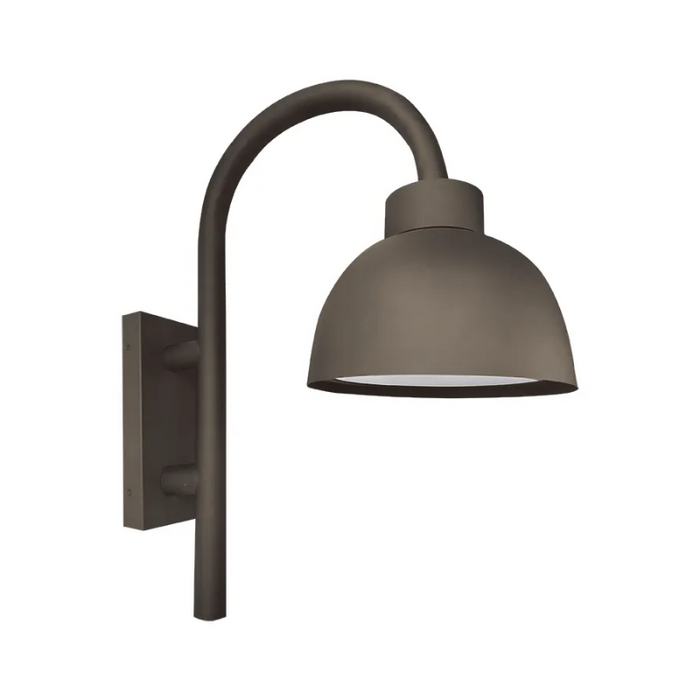 Westgate WLF 24W/32W/40W LED Dome Light with Flat Lens, 3CCT Selectable, 120V, Top-Of-Pole Mount Bell Arm - Bronze