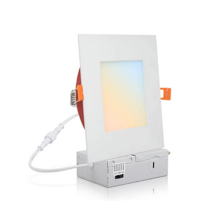 Westgate SSL4-MCT5 4" Square LED Fire Rated Slim Wafer Recessed Light, CCT Selectable