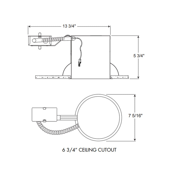 Juno Contractor Select QC6R W G Quick Connect 6" Remodel IC Housing with Push in Connectors & Gasket
