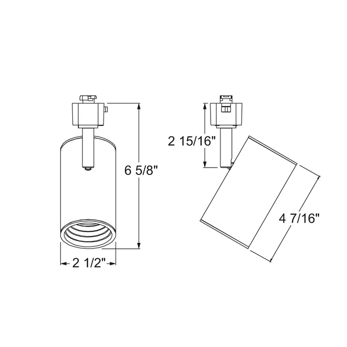 Juno R605L Trac-Lites 10W Integral LED Cylinder Track Head, 2700K