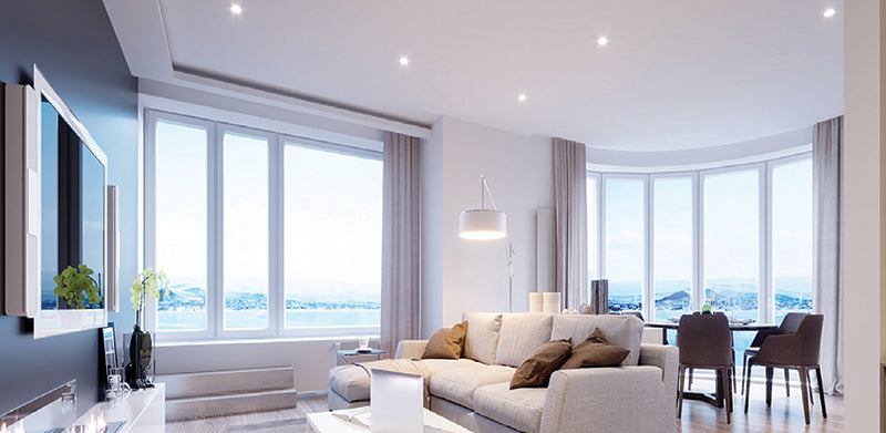 Elite REL475-ML-CCT 4" Round 6W/7W/9W LED Slim Disk Commercial Downlight, 5CCT & 3 Lumens Selectable, 120V, White Finish