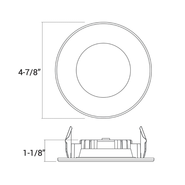 Elite RL412 4" 8W 550 Lumens Round Slim LED Changeable Trim, CCT Selectable