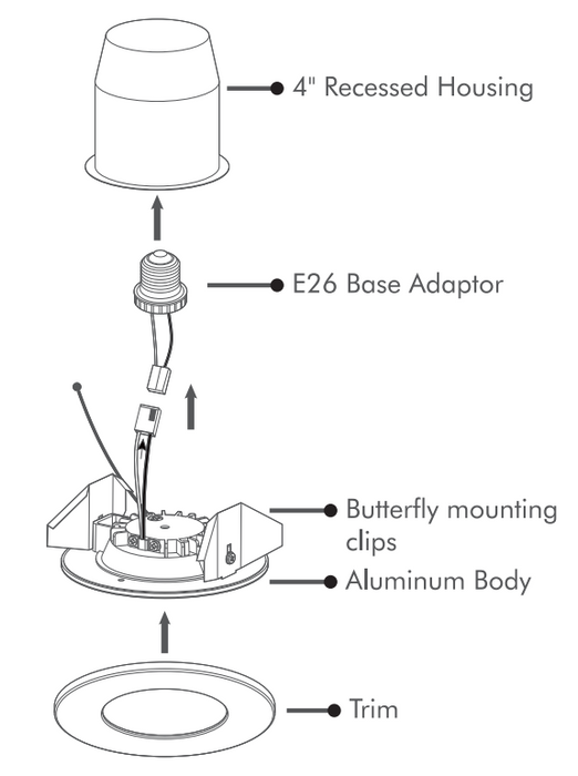 Elite RL412 4" 8W 550 Lumens Round Slim LED Changeable Trim, CCT Selectable