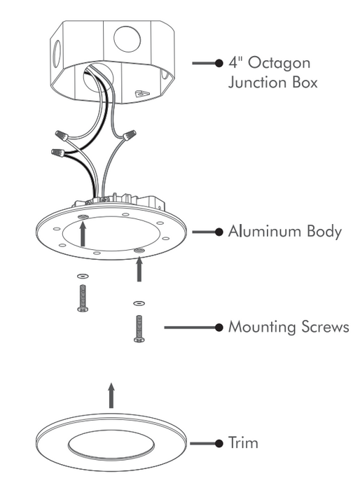 Elite RL412 4" 8W 550 Lumens Round Slim LED Changeable Trim, CCT Selectable