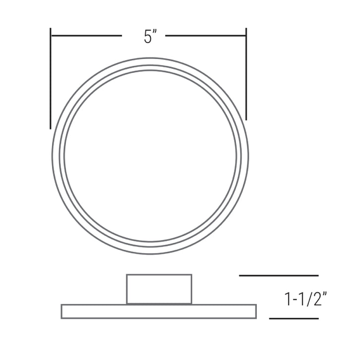 Elite RL591-ML-CCT 5" Round LED Slim Surface Mount, Selectable CCT & Lumen, MVOLT