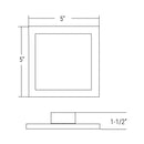 Elite RL595-ML-CCT 5" Square LED Slim Surface Mount, Selectable CCT & Lumen