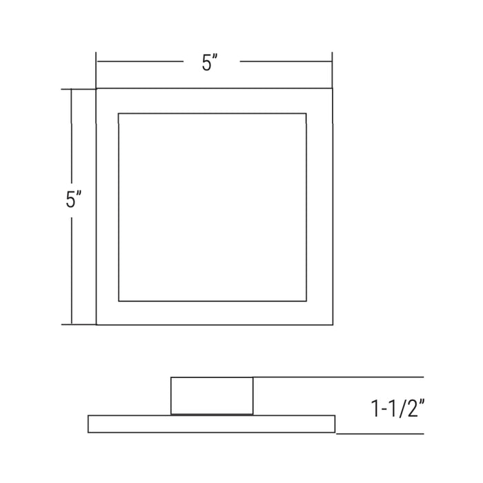 Elite RL595-ML-CCT 5" Square LED Slim Surface Mount, Selectable CCT & Lumen, MVOLT