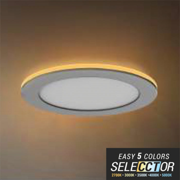 Elite RL675-NL-CCT 6" Canless LED Round Night Light Slim Downlight, 900 Lumens, CCT Selectable, 120V