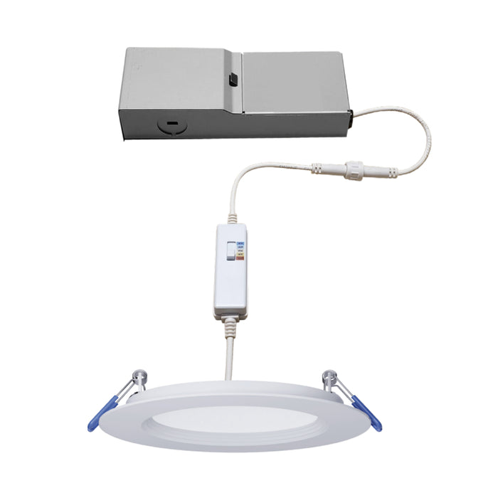 Elite RL679-CCT 6" Canless LED Round Baffle Slim , CCT Selectable 1100 Lumens, 120V