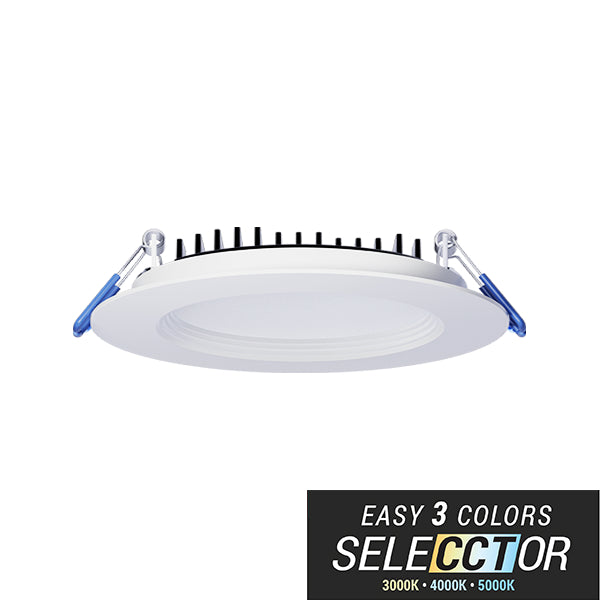 Elite RL679-CCT 6" Canless LED Round Baffle Slim , CCT Selectable 1100 Lumens, 120V