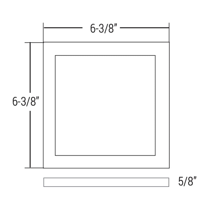 Elite RL695-CCT 6" Square LED Slim Surface Mount, CCT Selectable, 900 Lumens, 120V