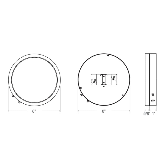 Elite RL790-CCT 7" Round LED Slim Surface Mount with Emergency Battery Back-up, CCT Selectable, 900 Lumens, 120V