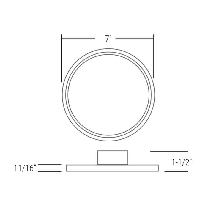 Elite RL791-ML-CCT 7" Round LED Slim Surface Mount, Selectable CCT & Lumen, 120V