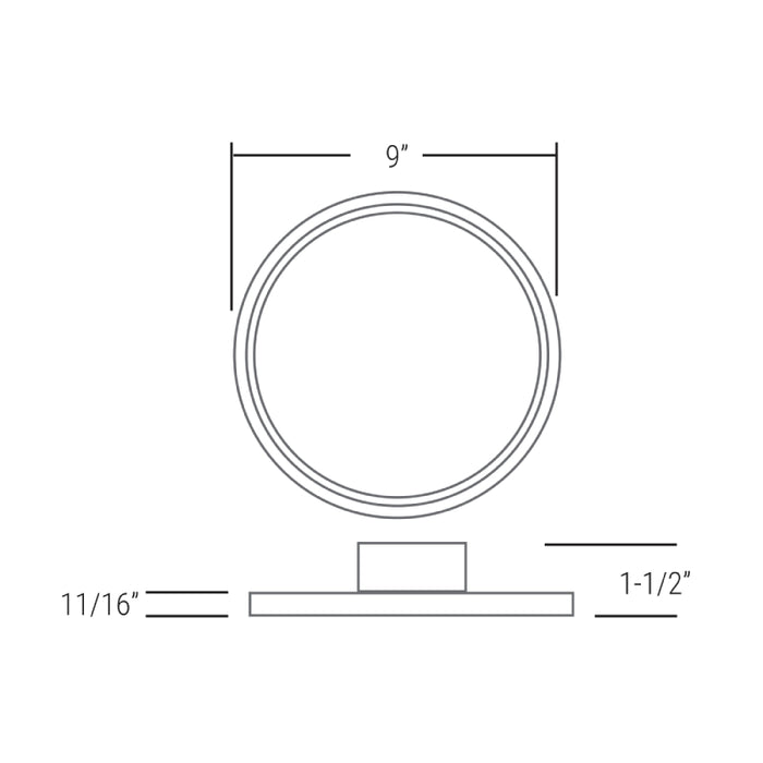 Elite RL991-ML-CCT 9" Round LED Slim Surface Mount, Selectable CCT & Lumen, 120V