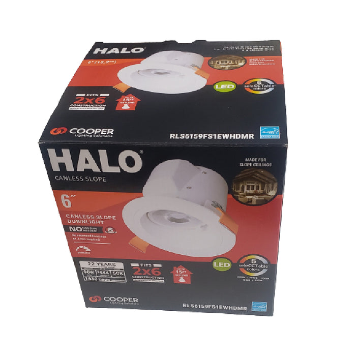 Halo RLS6 6" Slope Ceiling Direct Mount LED Retrofit, 5CCT Selectable