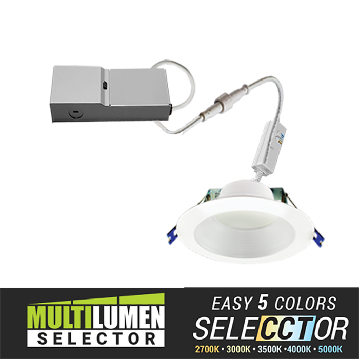 Elite RPL537 5" Round Baffle LED Downlight, Lumens & CCT Selectable