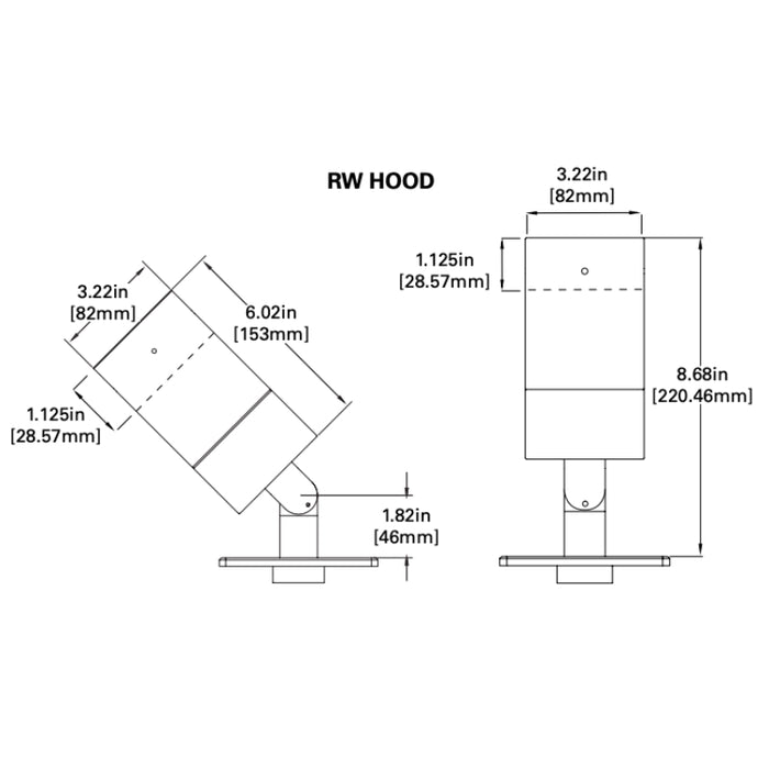 Lumiere Lanterra 1003 1-Head LED Accent Flood Light, Outdoor Hood, Round Surface Mount