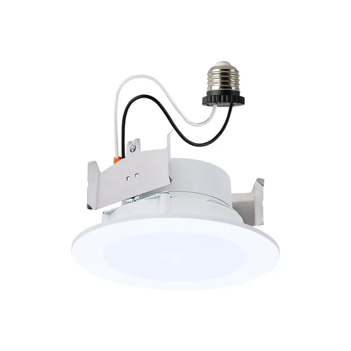 Satco S11894 4" Round 6.5W/8W/9.3W LED Flat Wafer Downlight Retrofit, 5CCT Selectable, Matte White Finish