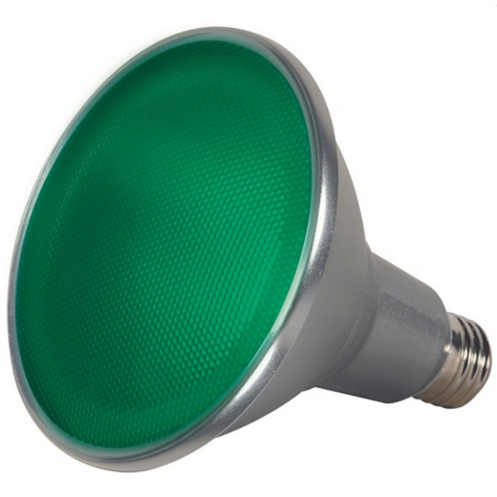 Satco S9481 15W PAR38 Colored LED Bulb - 40° BEAM, Green