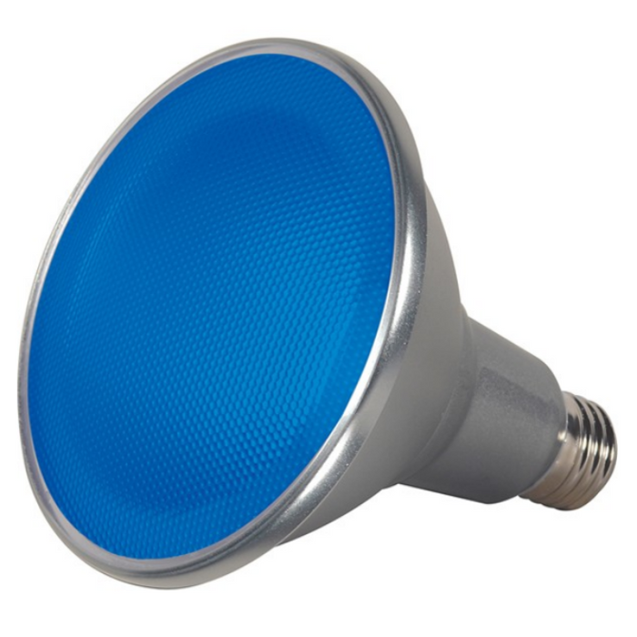 Satco S9482 15W PAR38 Colored LED Bulb - 40° BEAM, Blue