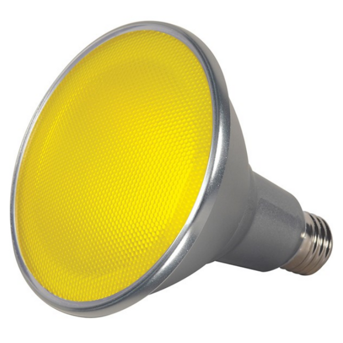 Satco S9484 15W PAR38 Colored LED Bulb - 40° BEAM, Yellow