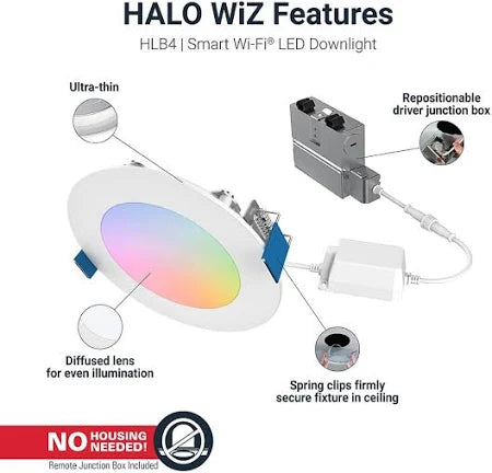 Halo HLB4069WZ 4" Smart Wi-Fi Slim Canless LED Downlight