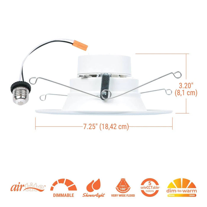 Halo RL5606 5"/6" Recessed LED Retrofit Module, 5CCT Selectable, Dim to Warm, 600 Lumens, 120V, Matte White