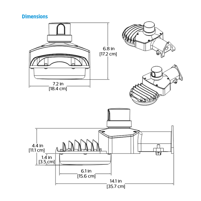 Stonco DTD40-NW-G3 Dusk to Dawn LED Barn Light with Photocell, 4000K, 120V, Light Grey Smooth Finish
