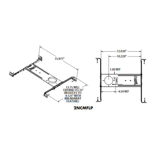 Juno Contractor Select 2NCMFLP 2" Canless Mounting Frame for New Construction Applications