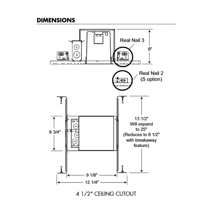 Juno Contractor Select IC1 4" Incandescent New Construction IC Housing, 120V