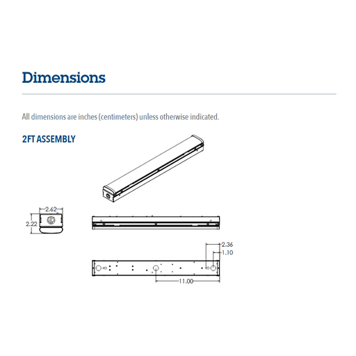 Lithonia Contractor Select CSS 2-ft 13W/16W/19W LED Strip Light, 3CCT Selectable, 120-277V