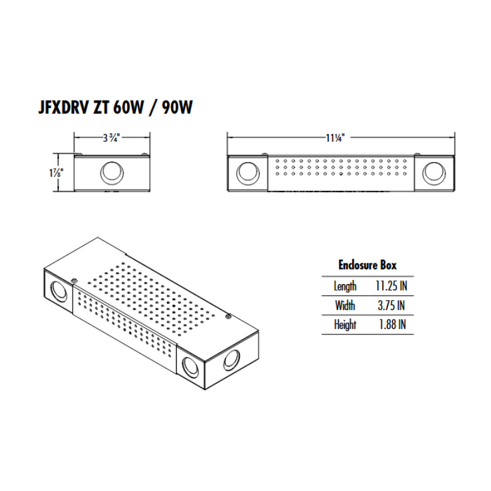 Juno Contractor Select JFX 90W 0-10V Dimmable Driver, 120/277V