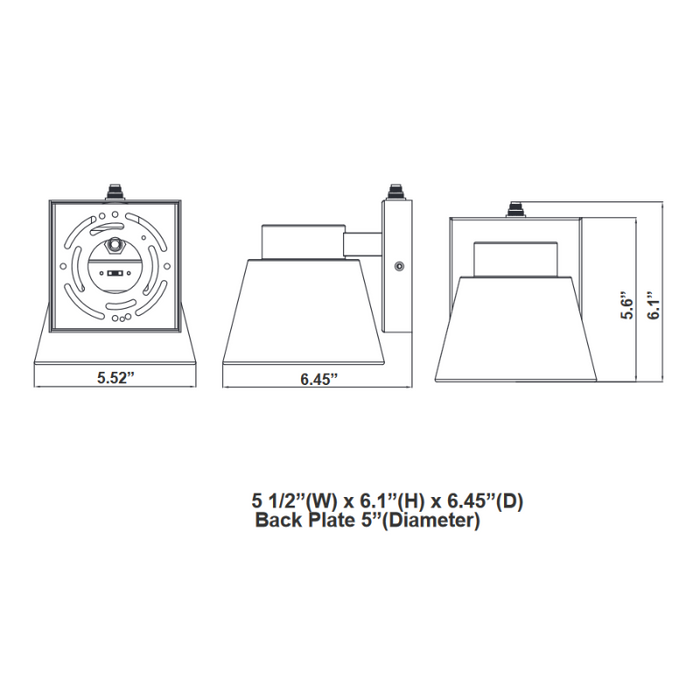 Westgate LRS-MC 1-lt 6" Tall LED Outdoor Wall Light