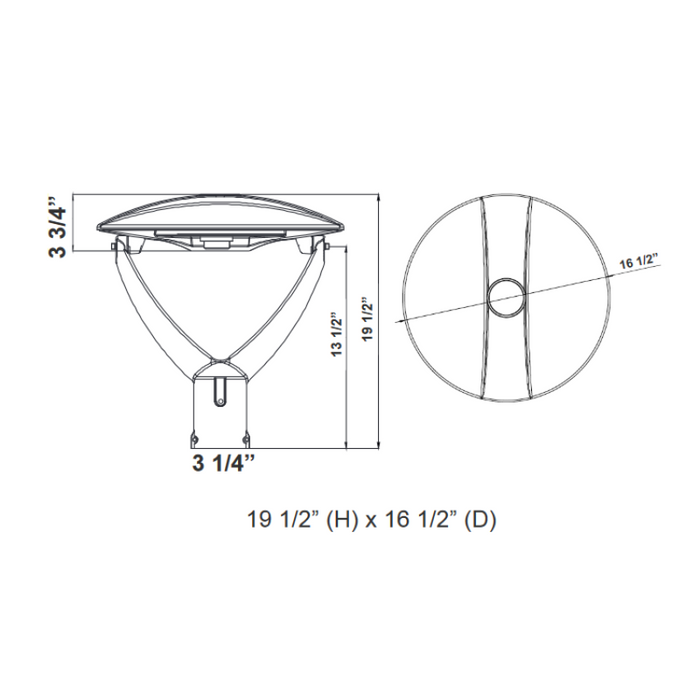 Westgate GPE 40W/50W/60W LED Garden Post Top Light
