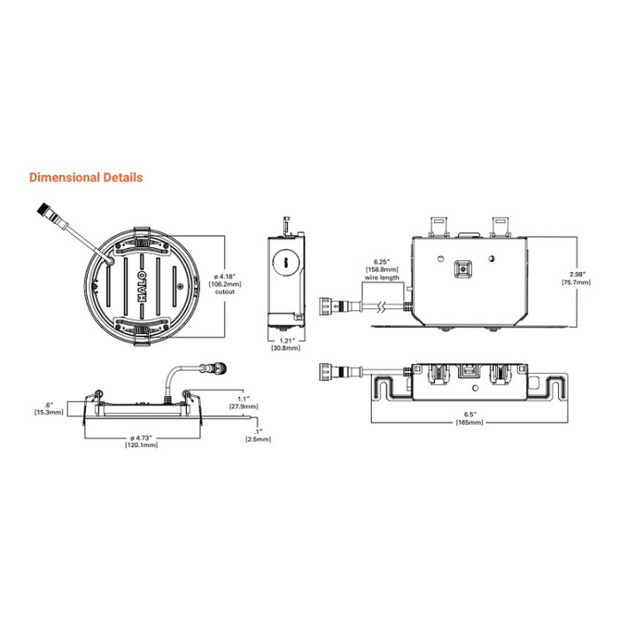 Halo HLBPH 4" Round Slim Smooth-Lens Canless LED Downlight, 6CCT Selectable, 120V, Matte White