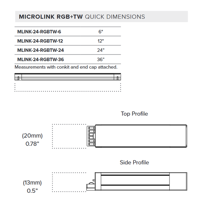 American Lighting MLINK-24 MicroLink 6" DC Linkable Modular Seamless Bar Light, 24V