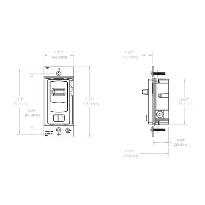 NX Lighting Controls PSD0108-UNV Lighting Controls Preset Slide Dimmer