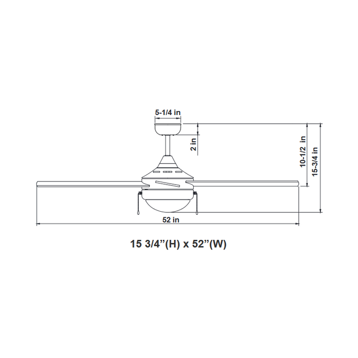 Westgate WFL-112-PC 52" Ceiling Fan with LED Light Kit
