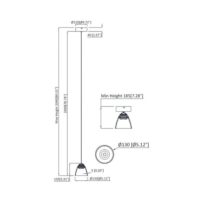 VONN VAP2291 Artisan Roma 1-lt 5" Integrated LED Pendant