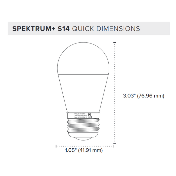 American Lighting SPKPL-S14 SPEKTRUM+S14 1W LED Lamp, RGBTW