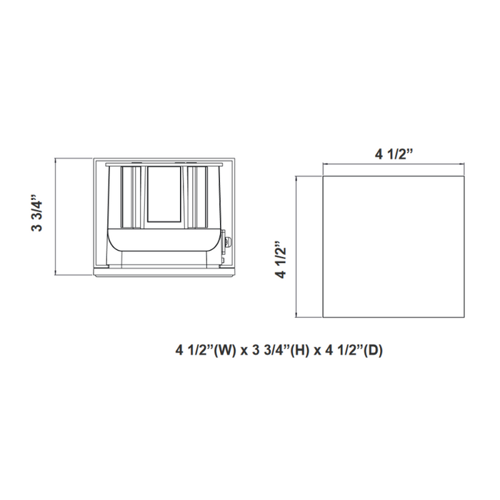 Westgate LRS-Q 1-lt 5" LED Outdoor Wall Light
